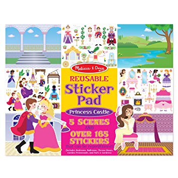 Melissa & Doug Reusable Sticker Pad: Princess Castle - 200  Stickers and 5 Scenes