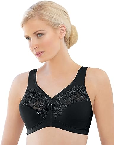 Glamorise Women's Plus Size MagicLift Full Fugure Embroidered Wirefree Bra #1016