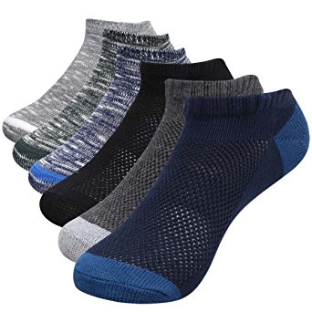Bundle Monster 6 Pairs Mix Design One Size (Mens 7 -13) Low Cut Dry Fit Socks
