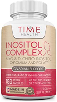 Inositol Complex | 180 Capsules | Myo & D Chiro-Inositol, Folate & Chromium | 40:1 Ratio | Ovarian, Hormonal & Fertility Support | Quatrefolic® | Vegan | UK Made | Additive Free (180 Capsule Bottle)