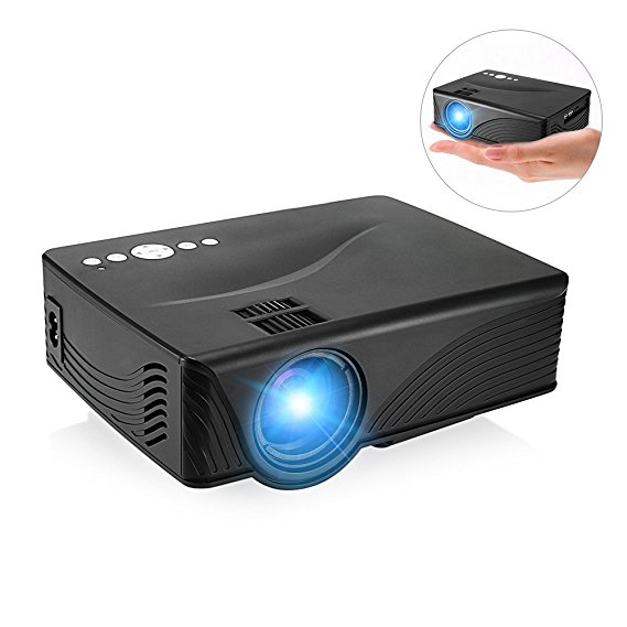 GBTIGER 2000 Lumens Full HD 1080P Mini Projector LED Home Projector Support Full HD 1080P 800 x 480 Pixels Portable Multimedia Home Theater Movie Game Video Projector (GP10-B)