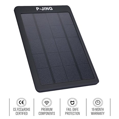 Solar Power Bank, P-JING Solar Powered Charger with External Battery Pack charger Outdoor Portable Solar Panel Dual USB Ports for iPhone iPad Samsung Galaxy LG Cellphones Devices