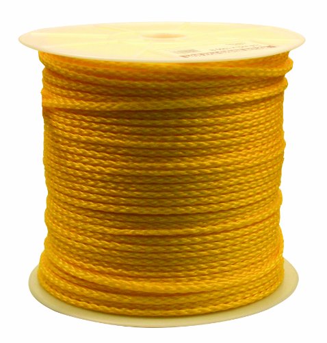 Rope King HBP-141000Y Hollow Braided Poly Rope - Yellow - 1/4 inch x 1,000 feet