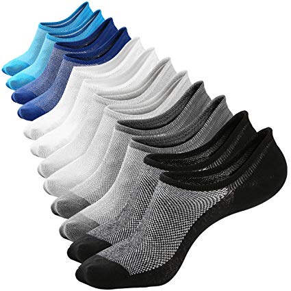 M&Z Low Cut No Show Socks Mens Casual Invisible Cotton Non-Slip Durable Socks S/M/L