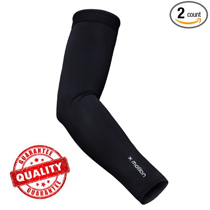 Compression Arm Sleeve by X Motion Lab, BreezTech Fast Dry Fabric, Protection from UV, Scratches & More, Comfortable, High Flexibility, Temperature Regulating, Perfect for Sports, Outdoor Activities