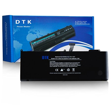 Dtk® New Laptop Battery for Apple A1321 A1286 (Only for 2009 2010 Version) Unibody Macbook Pro 15'', Fits Mb985 Mb986j/a Mc118 - 18 Months Warranty [Li-polymer 6-cell 6800mah/74wh]