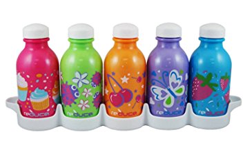 Reduce WaterWeek Kids 10oz Simply Sweet - Water Bottle Set with Fridge Tray (5 Pack)
