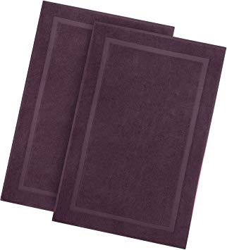 Cotton Craft - 2 Pack Luxury Bath Mat - Plum - 100% Ringspun Cotton - Oversized 21x34 - Heavy Weight 1000 Grams - 2 Ply Construction - Highly Absorbent - Soft Underfoot Easy Care Machine Wash