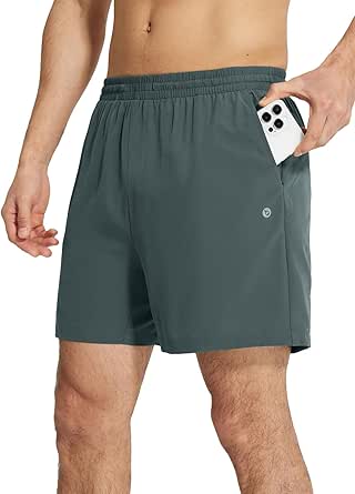 BALEAF Men's 2 in 1Running Shorts 5"/7" Quick Dry Workout Athletic Gym Shorts with Zipper Pockets