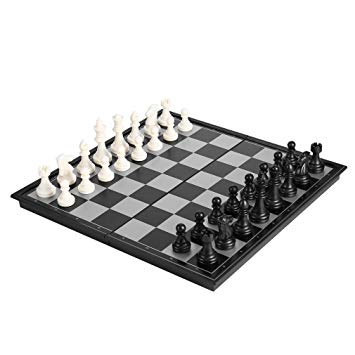 Magnetic Travel Chess Set,Traditional Folding Chess Board (12.5inchs*12.5inchs) with 32 Chess Pieces (Black&White)