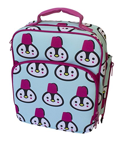 Insulated Durable Lunch Bag - Reusable Meal Tote With Handle and Pockets - Penguin