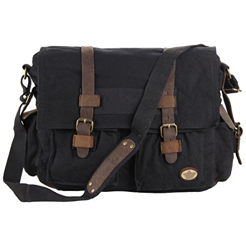 CLELO Military Style Colonial Laptop Messenger Bag