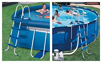 INTEX Above Ground Swimming Pool Ladder w/ Barrier - 48" Pools