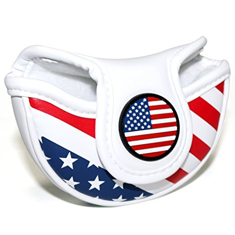 Craftsman Golf Stars and Stripes USA AMERICA FLAG Mid Mallet Putter Cover Half-Mallet Headcover For Scotty Cameron Odyssey Taylormade Rossa Midsize Putter