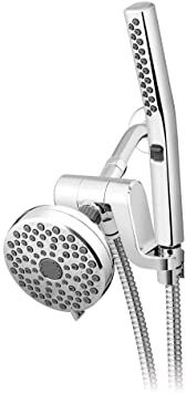 Waterpik HairWand Spa System 12-Spray Dual Showerhead and Handheld Showerhead with Wand and PowerPulse Massage in Chrome