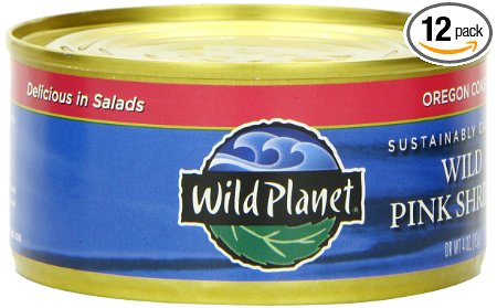 Wild Planet Wild Pink Shrimp, No Phospates, 4-Ounce Cans (Pack of 12)