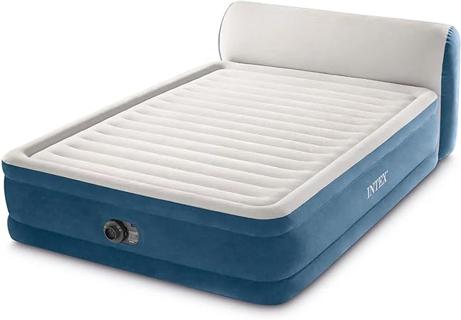 Intex Queen Dura-Beam Deluxe Series Comfort Headboard Airbed with Internal Pump