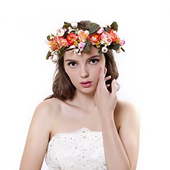 Ever Fairy Women Handmade Rose Flower Wreath Crown Wedding Festivals Girl Rose Floral crown¡­