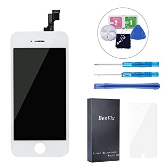BeeFix for iPhone SE / 5S LCD Touch Screen Replacement Display Digitizer with Free Tools and Instructions (NOT FOR iPhone 5/5C) - White