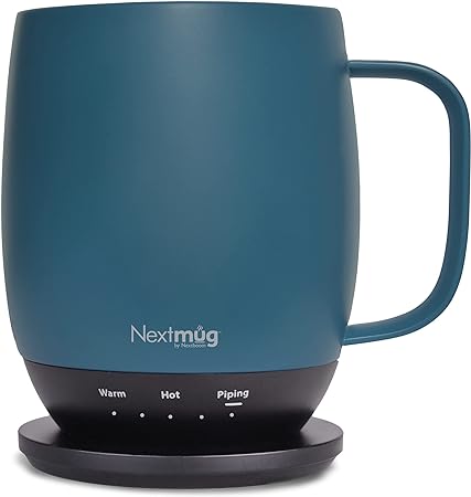 Nextmug - Temperature-Controlled, Self-Heating Coffee Mug (14 oz.) (Slate Blue)