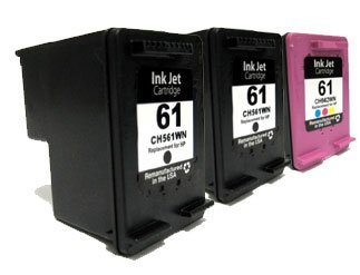 HouseOfToners Remanufactured Ink Cartridge Replacement for HP 61 (2 Black & 1 Color, 3-Pack)