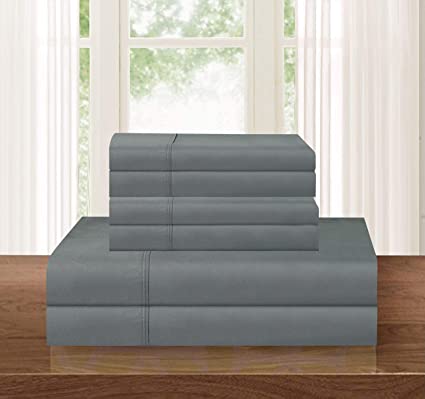 1500 Series ULTRA SILKY SOFT LUXURY 4 pc Sheet set, Deep Pocket Up to 16" - Wrinkle Resistant - All Size and Colors , Full Gray