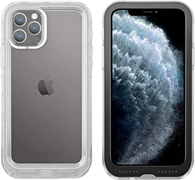 Pelican iPhone 11 Pro Case, Marine Case - Military Grade Drop Tested – TPU, Polycarbonate, Liquid Silicon Protective Case for Apple iPhone 11 Pro (Clear/Black)