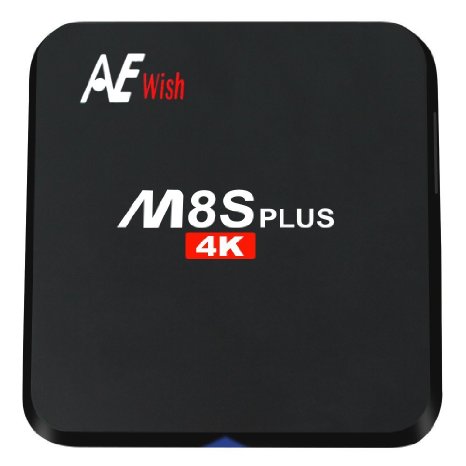 ANEWISH M8S Plus Android TV Box, M8S  2G/16G Amlogic S905 Quad Core 4K 1000M Gigabit Lan, Fully Loaded Kodi 16.0, Bluetooth 4.0 Dual 2.4G/5G Wifi Streaming Media Player