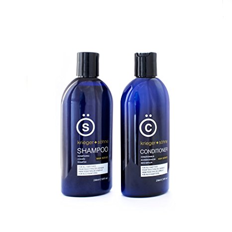K   S Salon Shampoo and Conditioner Set for Men, Hair Loss, Dandruff, and Dry Scalp – 8 Ounce