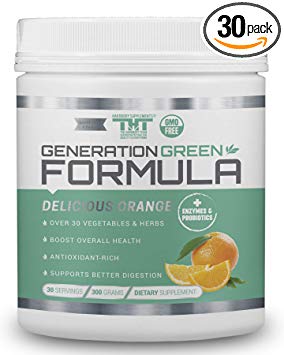 Generation Greens Powder | Best Organic Superfood Green Powder | 60 Powerful Super Foods (Spirulina,Chlorella,Wheat Grass), Probiotics, Enzymes |GMO Free