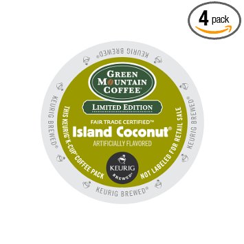 Green Mountain Coffee Island Coconut K-cup Coffee (4) Boxes of 24