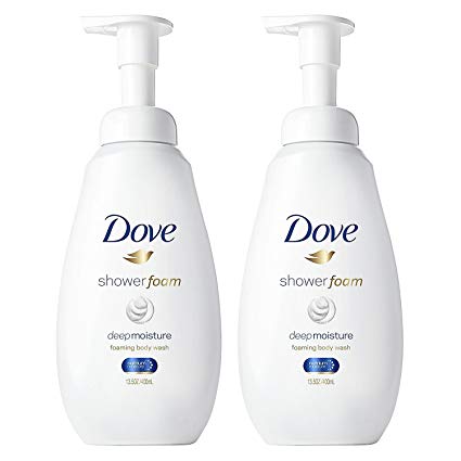 Dove Shower Foam - Foaming Body Wash - Deep Moisture - Net Wt. 13.5 FL OZ (400 mL) Per Bottle - Pack of 2 Bottles