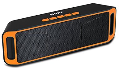 HOFi Bluetooth Speaker - Surround Sound Wireless Speaker with Built-in Hands Free Mic- Works for Iphone, Ipad, Itouch and other Smart Phones, Mp3 Players (Orange)