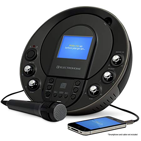 Electrohome Karaoke Machine Portable Speaker System CD G/MP3 G Player with 3.5" Video Screen, 2 Microphone Connections, Singing Music, & AUX Input for Smartphones, Tablets, & MP3 Players (EAKAR535)
