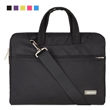 Qishare 13 133 Black Tablet  Laptop  Chromebook  Macbook Ultrabook Multi-functional Business Briefcase Sleeve Pouch Messenger Case Tote Bag Cover with Handle and Carrying Strap Black for Macbook Airmacbook Pro Retina Display Hp Stream 13 Acer Chromebook 13 Lenovo Yoga 2 Problack 133