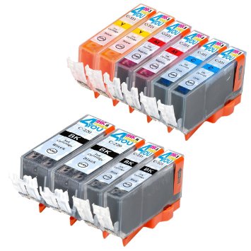 10 Pack - Compatible Ink Cartridges for Canon PGI-220 and CLI-221 PGI-220BK CLI-221BK CLI-221C CLI-221M CLI-221Y Inkjet Cartridge Compatible With Canon PIXMA IP3600 PIXMA IP4600 PIXMA IP4700 PIXMA MP540 PIXMA MP560 PIXMA MP620 PIXMA MP620B PIXMA MP640 PIXMA MP640R PIXMA MP980 PIXMA MP990 PIXMA MX860 PIXMA MX870 2 Large Black 2 Small Black 2 Cyan 2 Magenta 2 Yellow Ink and Toner 4 You
