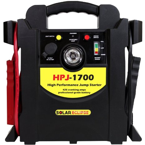 Solar Eclipse 1,700 Peak Amp Jump Starter With Air Compressor --- 425 Cranking Amps -- Portable Battery Booster