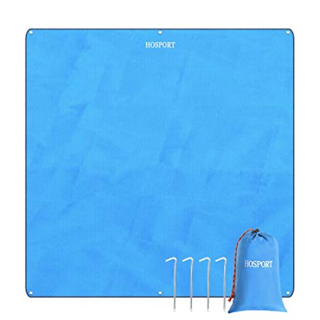HOSPORT Beach Blanket Oxford Waterproof Picnic Blanket - 84.6’’ x 84.6’’ For 4 People - Portable Sandproof Blanket for Picnic,Beach,Hiking,Camping and Park etc(Blue)