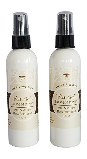 Victoria's Lavender ORGANIC ALL NATURAL BUG REPELLENT SPRAY PACK OF 2 Made in Oregon DEET FREE 8 Essential Oils Aloe Vera