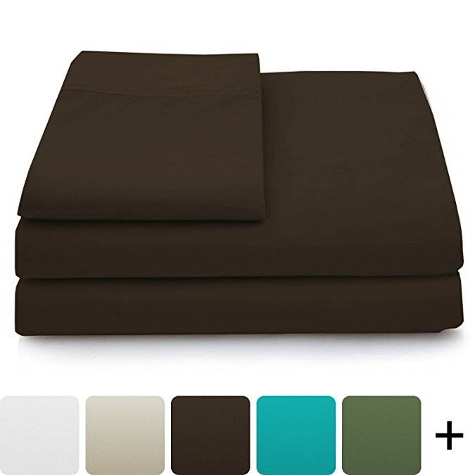 Luxury Bamboo Sheets - 6 Piece Bedding Set - High Blend From Organic Bamboo Fiber - Soft Wrinkle Free Fabric - 1 Fitted Sheet, 1 Flat, 4 Pillow Cases - Full, Chocolate