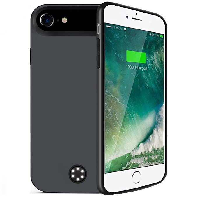 iPhone 8/7/6s/6 Battery Case,Kattiettery 5000mAh Rechargeable Charger Case Portable Charging Case for iPhone 8/7/6s/6 (4.7 inch) Extended Case Battery/Provide Tempered Glass Screen Protectors