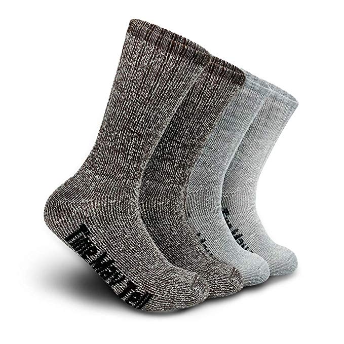 Time May Tell Merino Wool Hiking Cushion Socks Winter Crew Socks for Men&Women