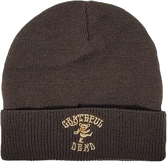 Ripple Junction Grateful Dead Dancing Bear Embroidered Brown Fitted Adult Unisex Beanie