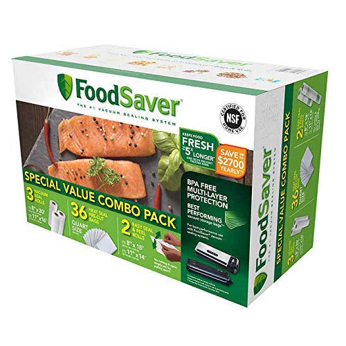 FoodSaver Bag Combo Rolls & Precut Bags in 1 Pack