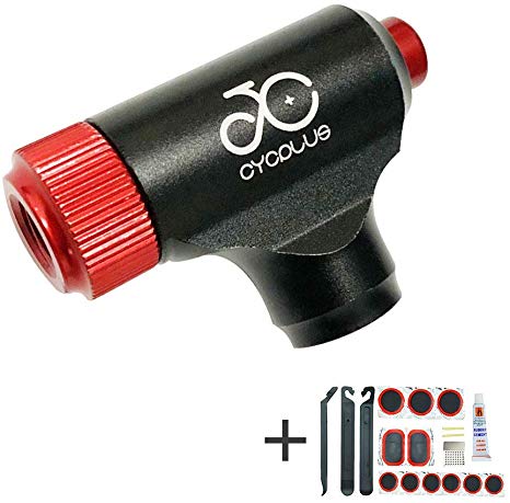 CYCPLUS CO2 Inflator Bikes Tire Quick Easy Safe Presta Schrader Valve Compatible- Bicycle Tire Pump Road Mountain Bikes - No CO2 Cartridges Included