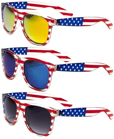 Classic American Patriot Flag Wayfarer Style Sunglasses USA