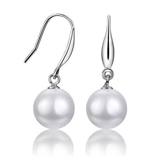 Cat Eye Jewels S925 Sterling Silver Cultured Shell Pearl Button Stud Earrings (Many Style and Size Option)