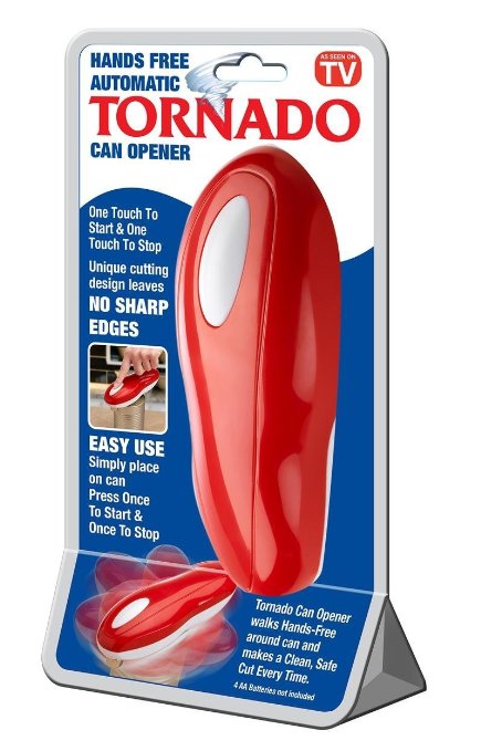 Hands free automatic tornado can opener