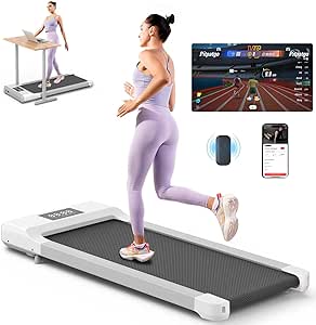 Walking Pad, Smart Under Desk Treadmill for Home/Office, Portable Walking Treadmill 2.5HP, Walking Jogging Machine with 300 lbs Weight Capacity, APP/Remote Control, LED Display