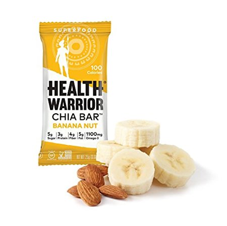 Health Warrior Chia Bars, Banana Nut, 13.2-Ounce (Pack of 15)
